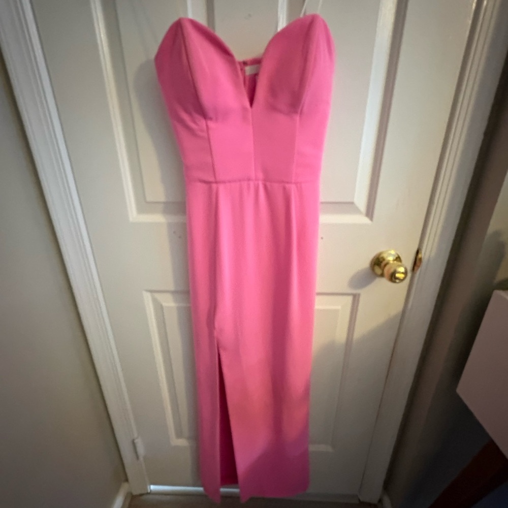 Amanda Uprichard Strapless Fuchsia Gown